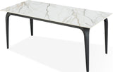 Nicoya White/Black Stone Top Rectangular Dining Table - Ornate Home