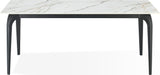 Nicoya White/Black Stone Top Rectangular Dining Table - Ornate Home