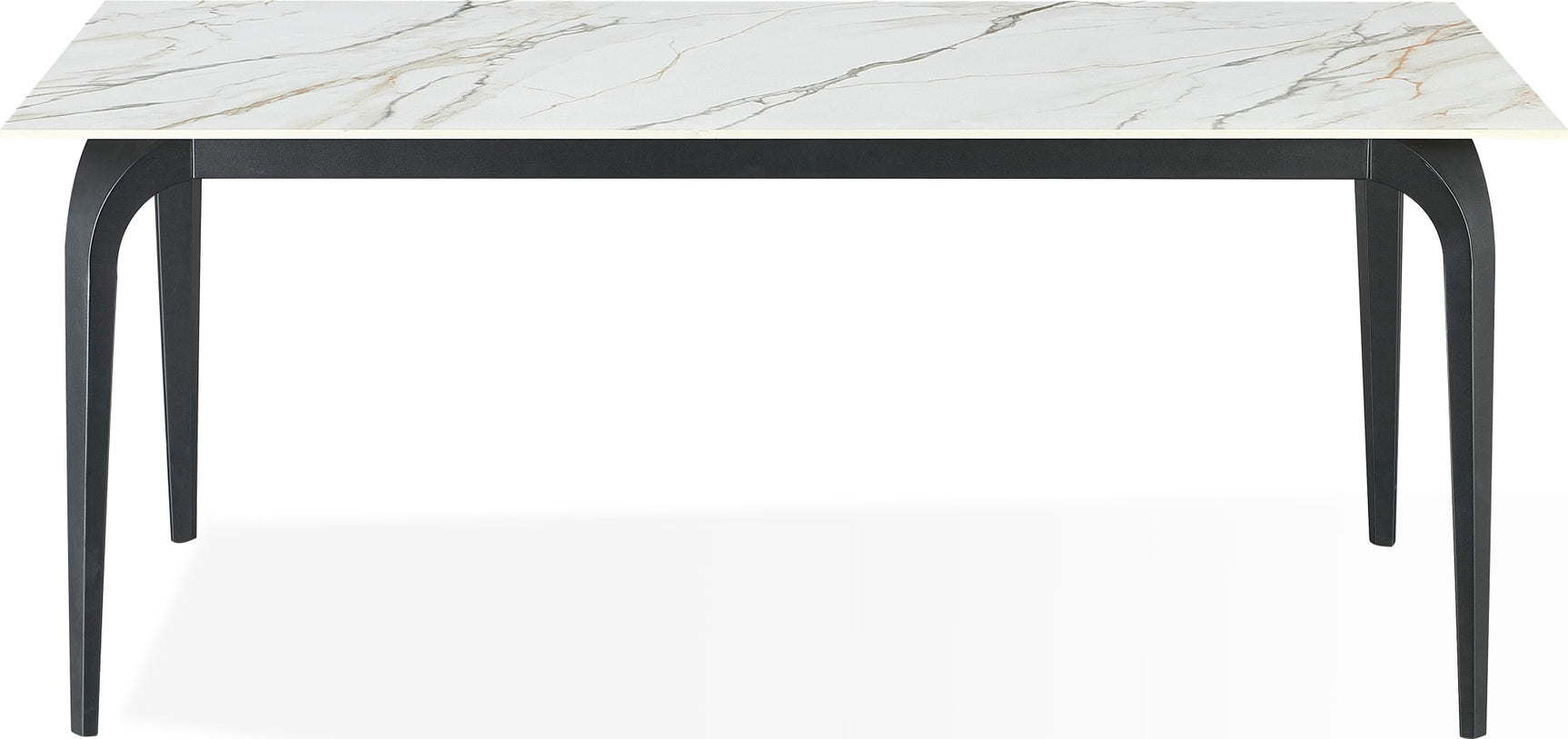 Nicoya White/Black Stone Top Rectangular Dining Table - Ornate Home
