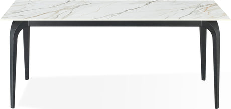 Nicoya White/Black Stone Top Rectangular Dining Table - Ornate Home