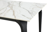 Nicoya White/Black Stone Top Rectangular Dining Table - Ornate Home