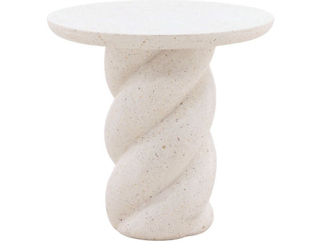 Nidia Ivory Outdoor Side Table - Ornate Home