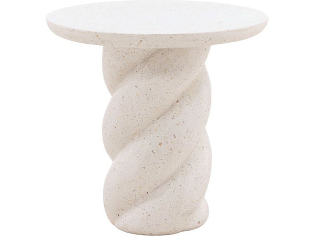Nidia Ivory Outdoor Side Table - Ornate Home