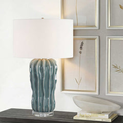 Niese Light Blue Glaze Table Lamp - Ornate Home