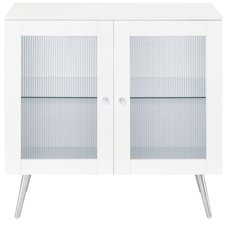 Nieta White High Gloss Accent Cabinet - Ornate Home