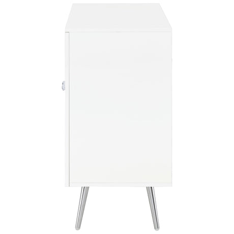 Nieta White High Gloss Accent Cabinet - Ornate Home