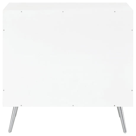 Nieta White High Gloss Accent Cabinet - Ornate Home