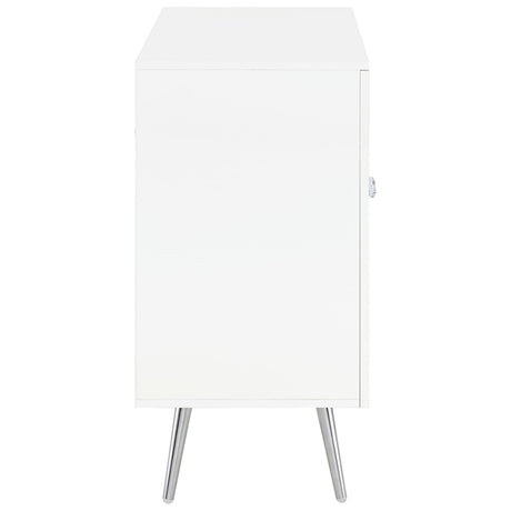 Nieta White High Gloss Accent Cabinet - Ornate Home