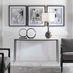 Nightfall White Marble Console Table - Ornate Home
