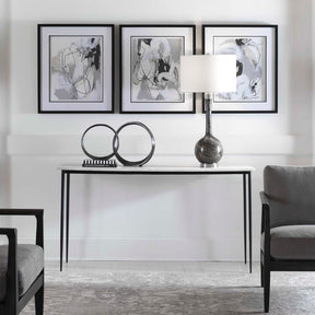 Nightfall White Marble Console Table - Ornate Home