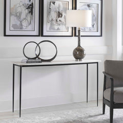 Nightfall White Marble Console Table - Ornate Home