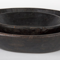 Nikita Black-Brown Large Reclaimed Wood Bowls (Set of 2) - Ornate Home