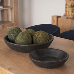 Nikita Black-Brown Large Reclaimed Wood Bowls (Set of 2) - Ornate Home