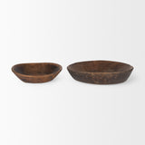 Nikita Medium Brown Large Reclaimed Wood Bowls (Set of 2) - Ornate Home