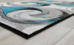 Niksar Turquoise 5' X 7' Area Rug - Ornate Home
