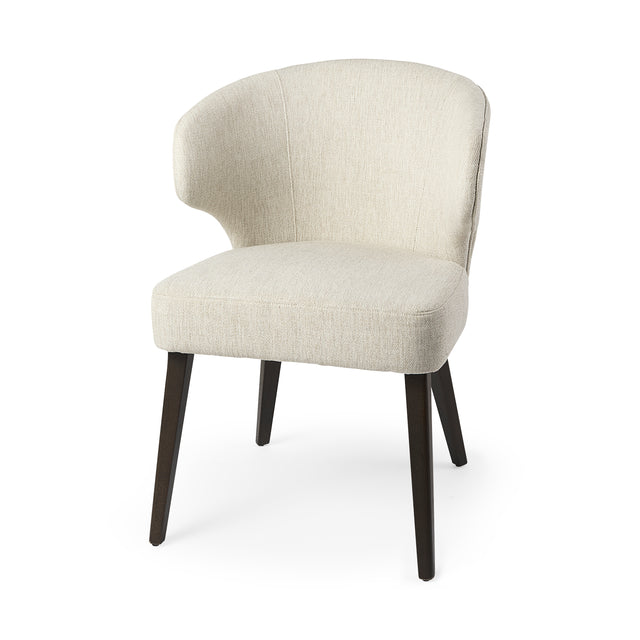 Niles Cream/Dark Brown Wingback Dining Side Chair - 69399 - Ornate Home