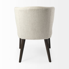 Niles Cream/Dark Brown Wingback Dining Side Chair