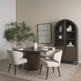 Niles Cream/Dark Brown Wingback Dining Side Chair - 69399 - Ornate Home