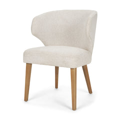 Niles Cream/Medium Brown Wingback Dining Side Chair with Light Brown Wood - Ornate Home