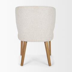 Niles Cream/Medium Brown Wingback Dining Side Chair with Light Brown Wood - Ornate Home