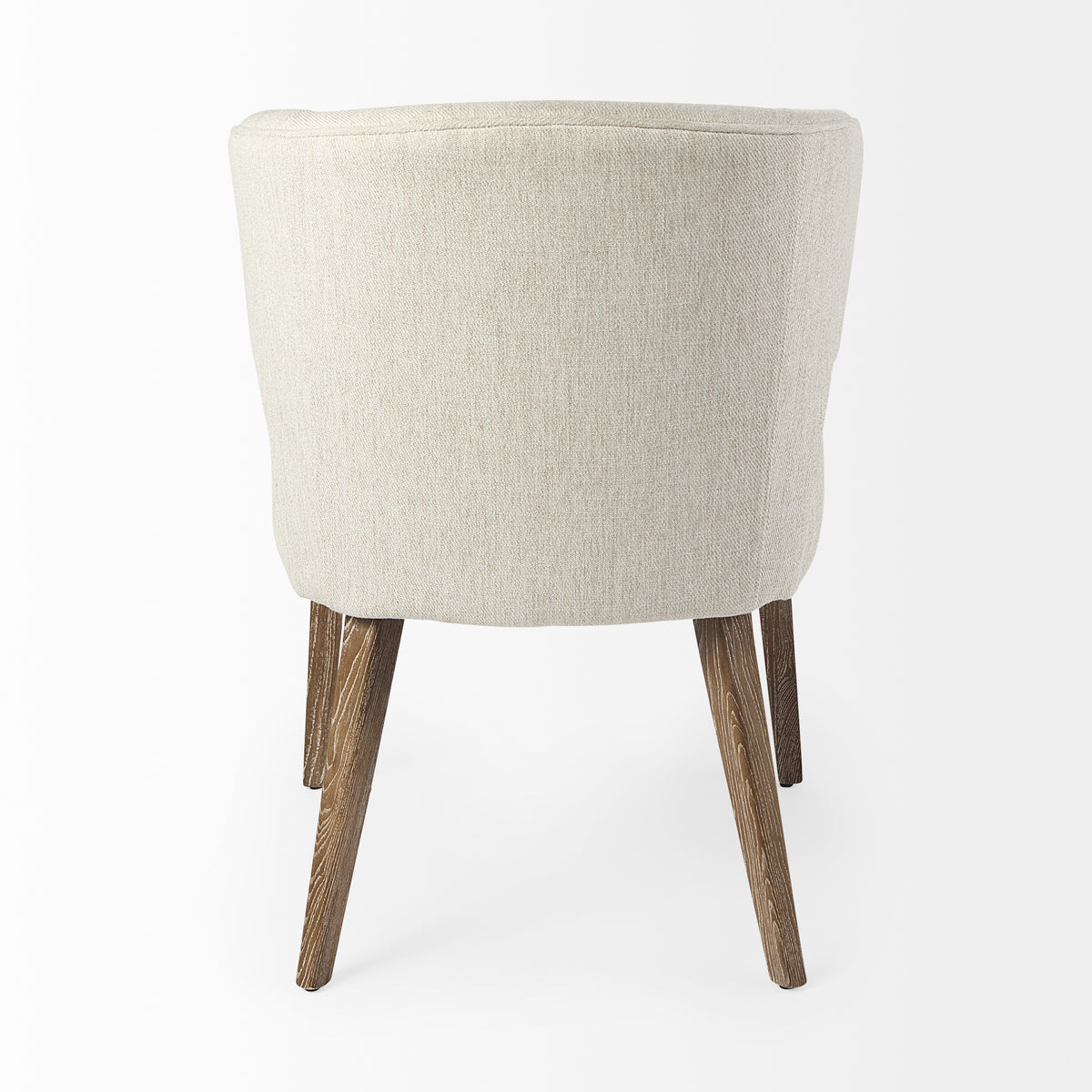 Niles Cream/Medium Brown Wingback Dining Side Chair with Medium Brown Wood - Ornate Home