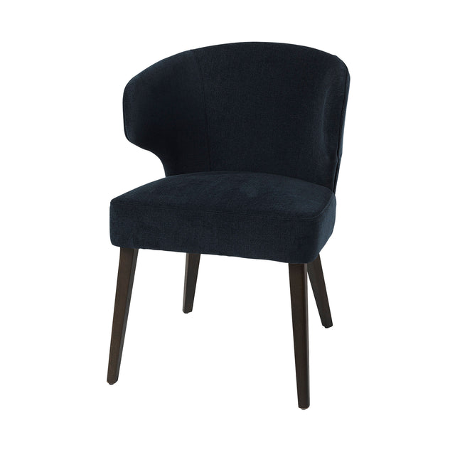 Niles Navy/Dark Brown Wingback Dining Side Chair - Ornate Home