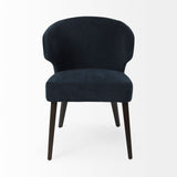 Niles Navy/Dark Brown Wingback Dining Side Chair - Ornate Home