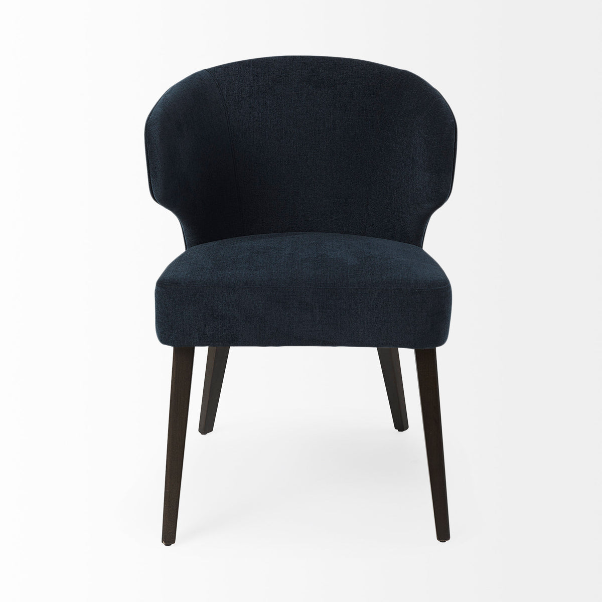 Niles Navy/Dark Brown Wingback Dining Side Chair - Ornate Home