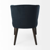 Niles Navy/Dark Brown Wingback Dining Side Chair - Ornate Home