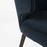 Niles Navy/Dark Brown Wingback Dining Side Chair - Ornate Home