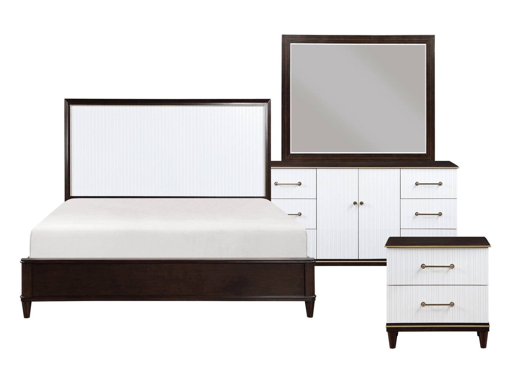 Niles White / Cherry 4-piece Queen Bedroom Set - Ornate Home