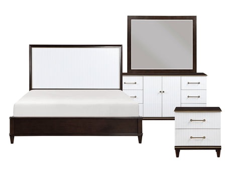 Niles White / Cherry 4-piece Queen Bedroom Set - Ornate Home