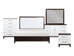 Niles White/Cherry 5-Piece Queen Bedroom Set - Ornate Home