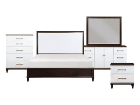 Niles White/Cherry 5-Piece Queen Bedroom Set - Ornate Home