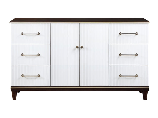 Niles White/Cherry Dresser - Ornate Home