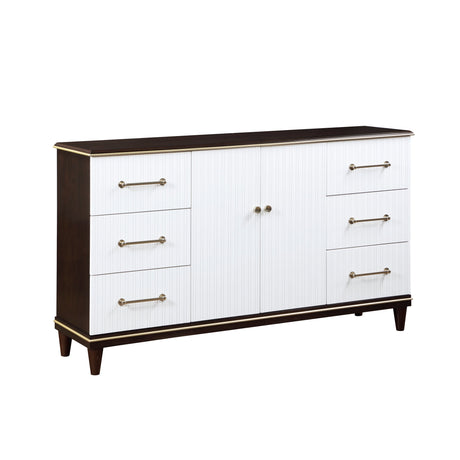 Niles White/Cherry Dresser - Ornate Home