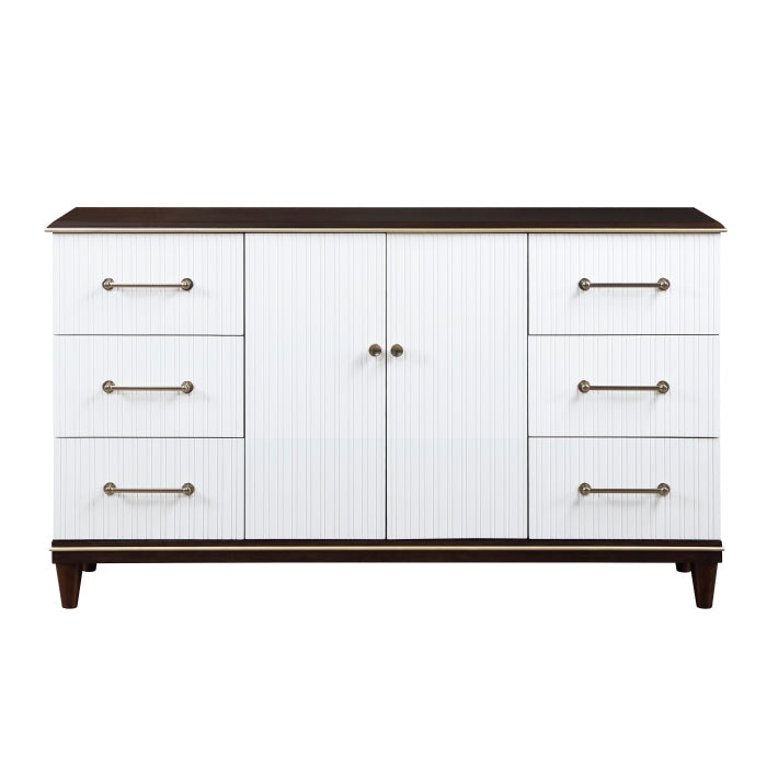 Niles White/Cherry Dresser - Ornate Home