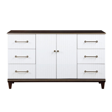 Niles White/Cherry Dresser - Ornate Home