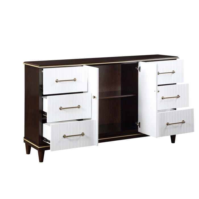 Niles White/Cherry Dresser - Ornate Home
