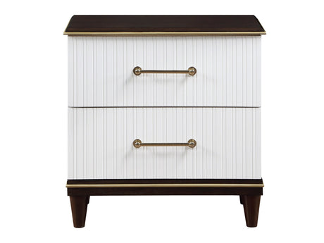 Niles White/Cherry Nightstand - Ornate Home