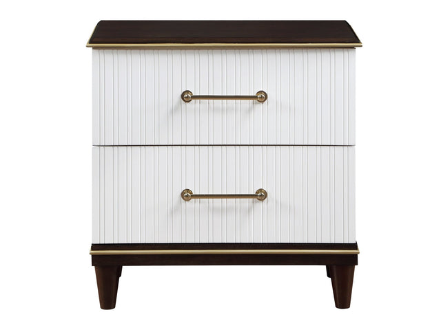 Niles White/Cherry Nightstand - Ornate Home