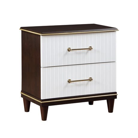 Niles White/Cherry Nightstand - Ornate Home