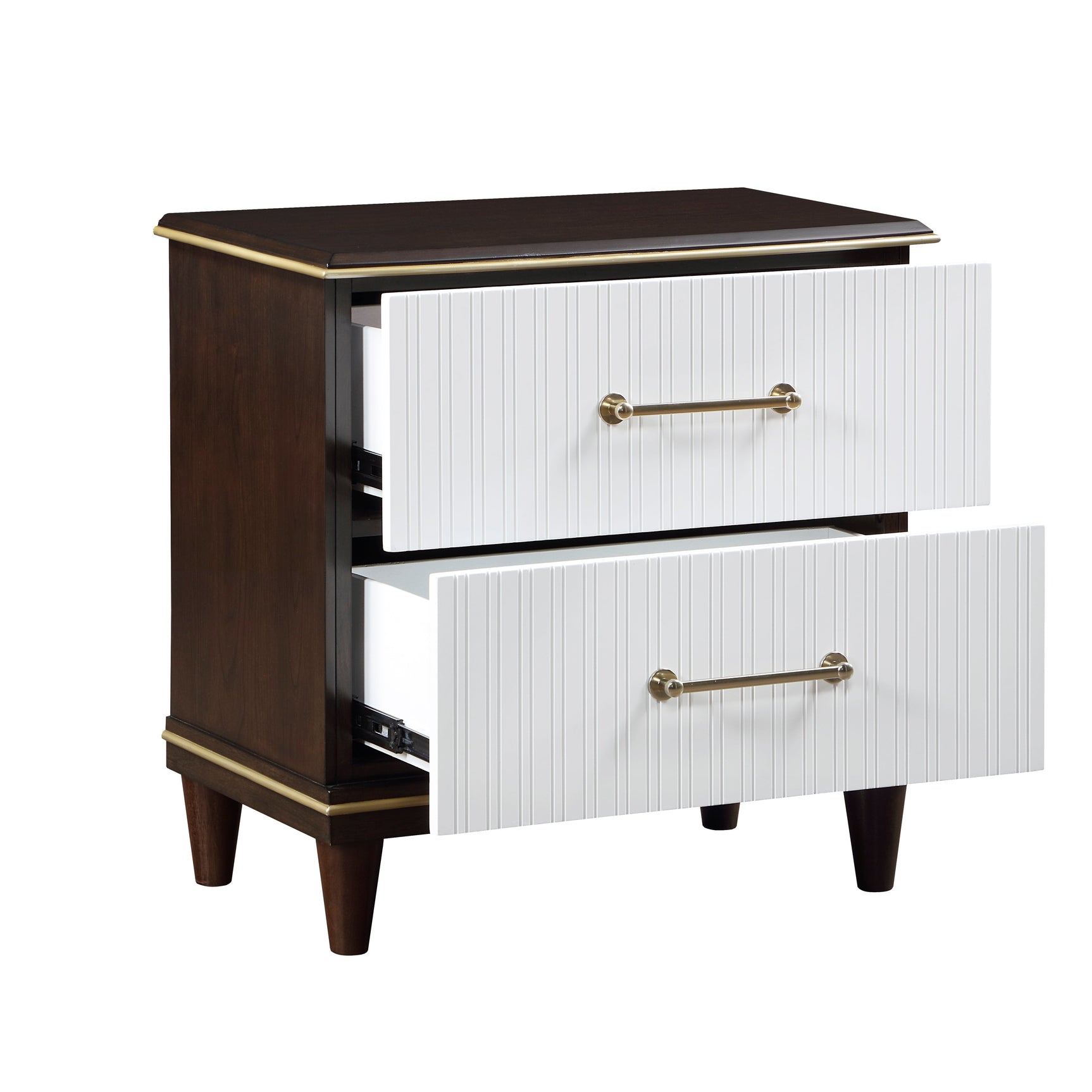 Niles White/Cherry Nightstand - Ornate Home