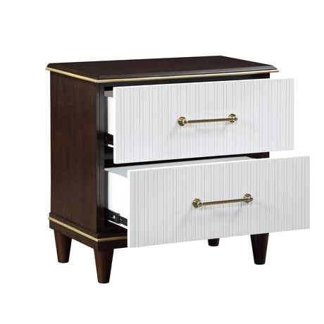 Niles White/Cherry Nightstand - Ornate Home
