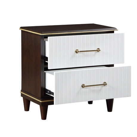 Niles White/Cherry Nightstand - Ornate Home