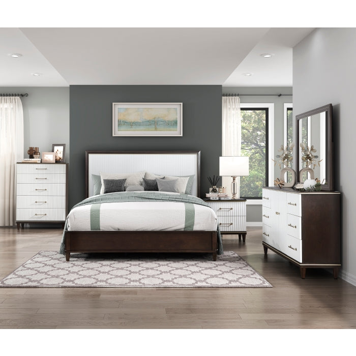 Niles White/Cherry Queen Bed - Ornate Home