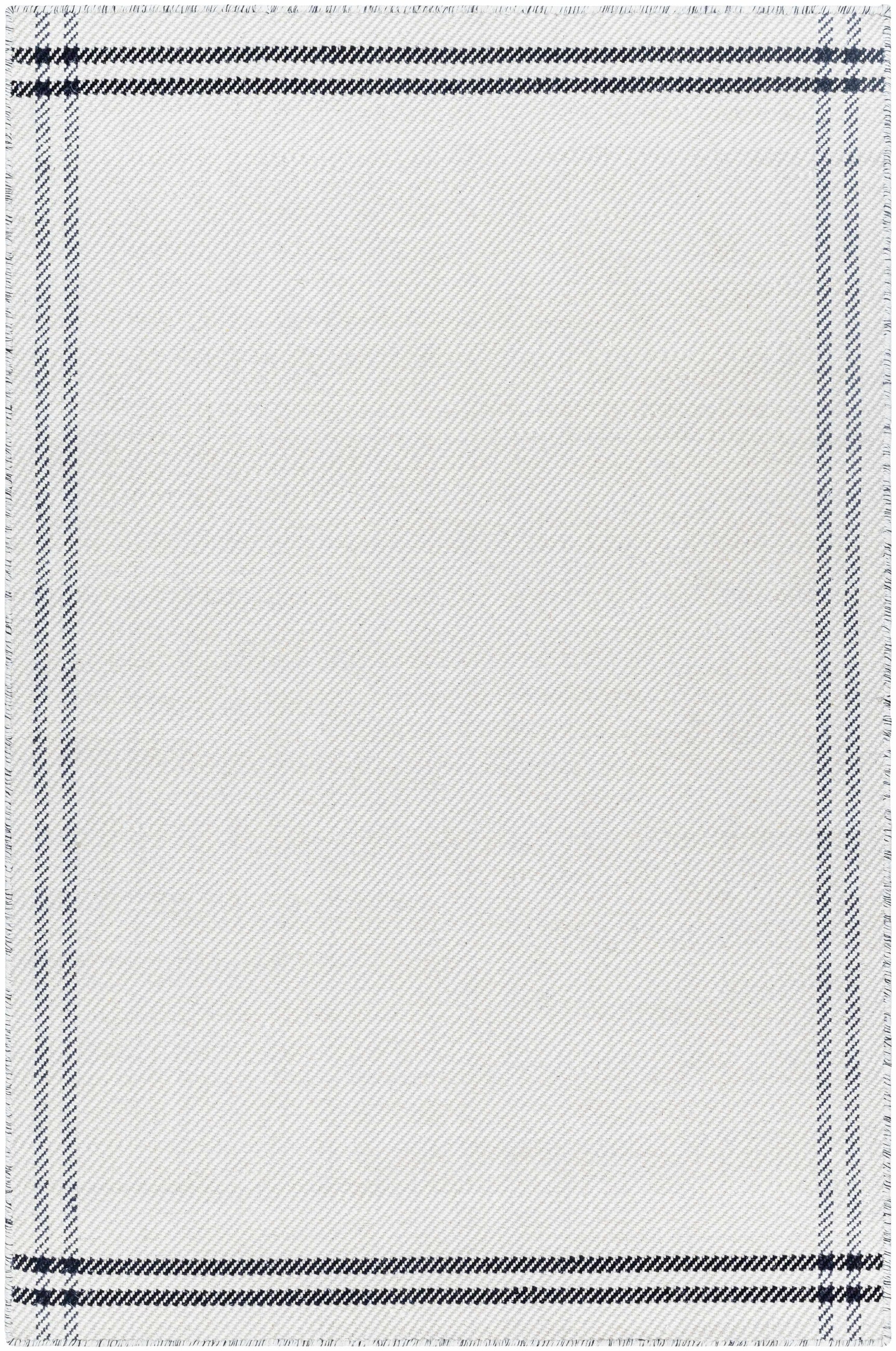 Nimue Cream & Blue Bordered Area Rug - Clearance - Ornate Home