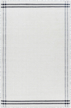 Nimue Cream & Blue Bordered Area Rug - Clearance - Ornate Home