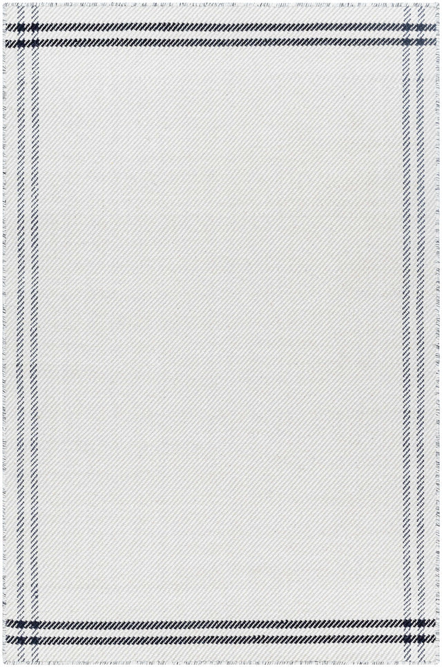 Nimue Cream & Blue Bordered Area Rug - Clearance - Ornate Home