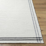 Nimue Cream & Blue Bordered Area Rug - Clearance - Ornate Home